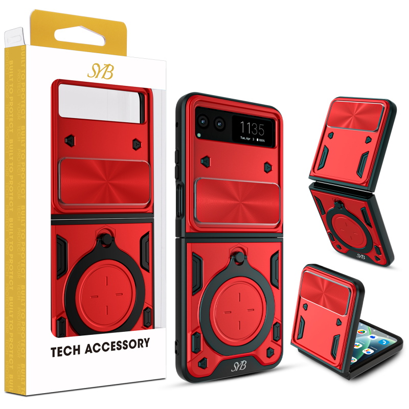 SYB Anti-Drop Hybrid Protector Case (with Ring Stand) for Motorola razr ( 2023) - Red Black for Motorola razr (2023) SYB Anti-Drop Hybrid Protector Case (with Ring Stand) for Motorola razr ( 2023) - Red Black for Motorola razr (2023)