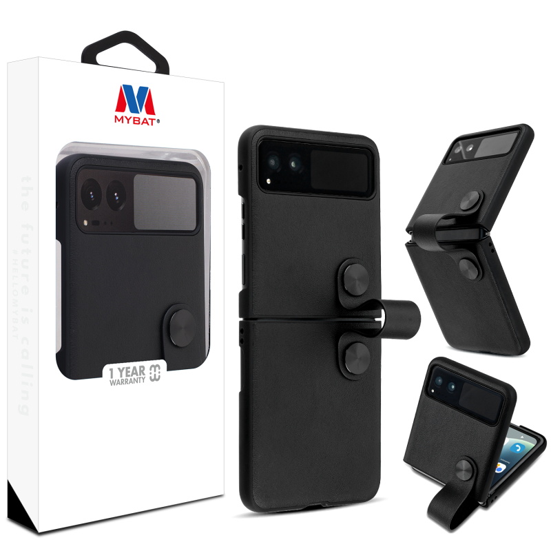 MyBat Leather Protector Case (with Lanyard) for Motorola razr (2023) - Black for Motorola razr (2023) MyBat Leather Protector Case (with Lanyard) for Motorola razr (2023) - Black for Motorola razr (2023)