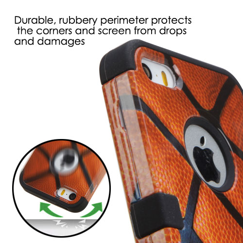 Basketball/Black MyBat TUFF Sports Collection Hybrid Protector Cover for iPod touch Generation 4 