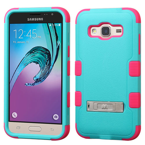 Natural Teal Green Electric Pink TUFF Hybrid Phone Case (with Stand ...