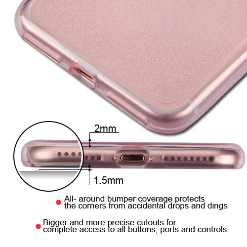 Transparent Rose Gold Sheer Glitter Premium Candy Skin Cover for Apple ...