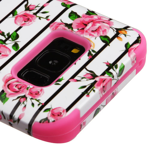 Pink Fresh Roses Electric Pink TUFF Hybrid Phone Case [Military-Grade ...