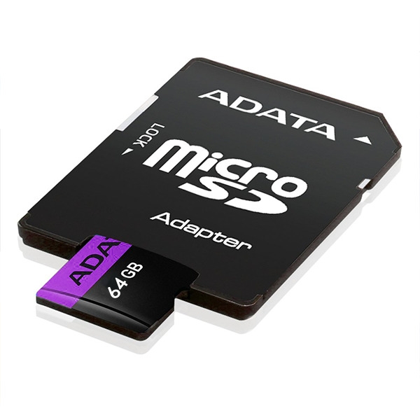 Carte mémoire Adata microSDXC 64 Go Class 10 + Adaptateur