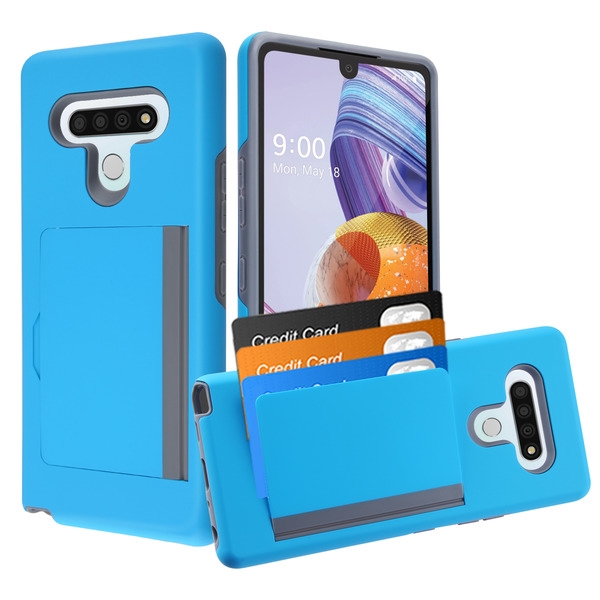 MyBat Poket Hybrid Case (with Back Film) for LG Stylo 6 - Blue Gray for