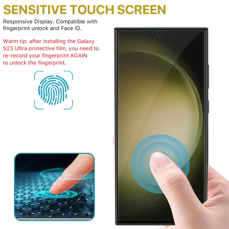 Curved Screen Protector for Samsung Galaxy S23 Ultra - $200 Coverage