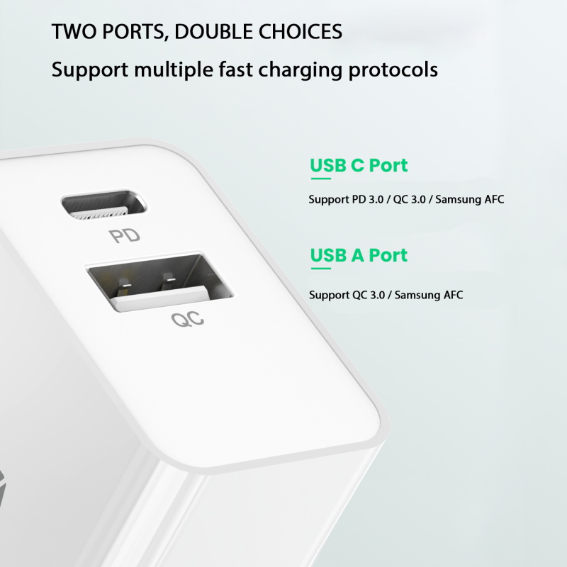 Chargeur Secteur 30W 2-Port avec Câble USB-C pour Samsung A23 4G